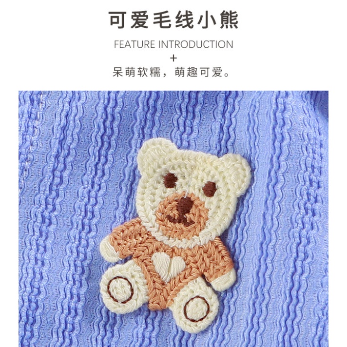 Áo Khoác Cardigan Họa Tiết Gấu Dễ Thương Cho Bé Gái 80-150CM