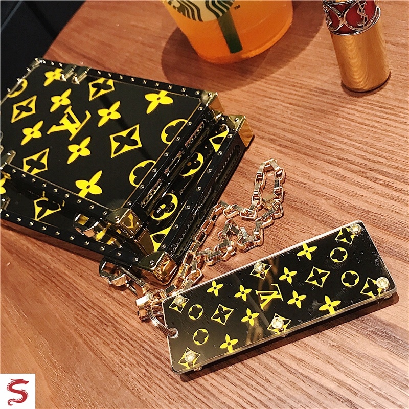 Ốp Điện Thoại Mềm Hình Vuông Họa Tiết Hoa Vàng Sang Trọng Cho Samsung S23 Ultra Galaxy S22Ultra S21 FE S10 5G S9 + Note20