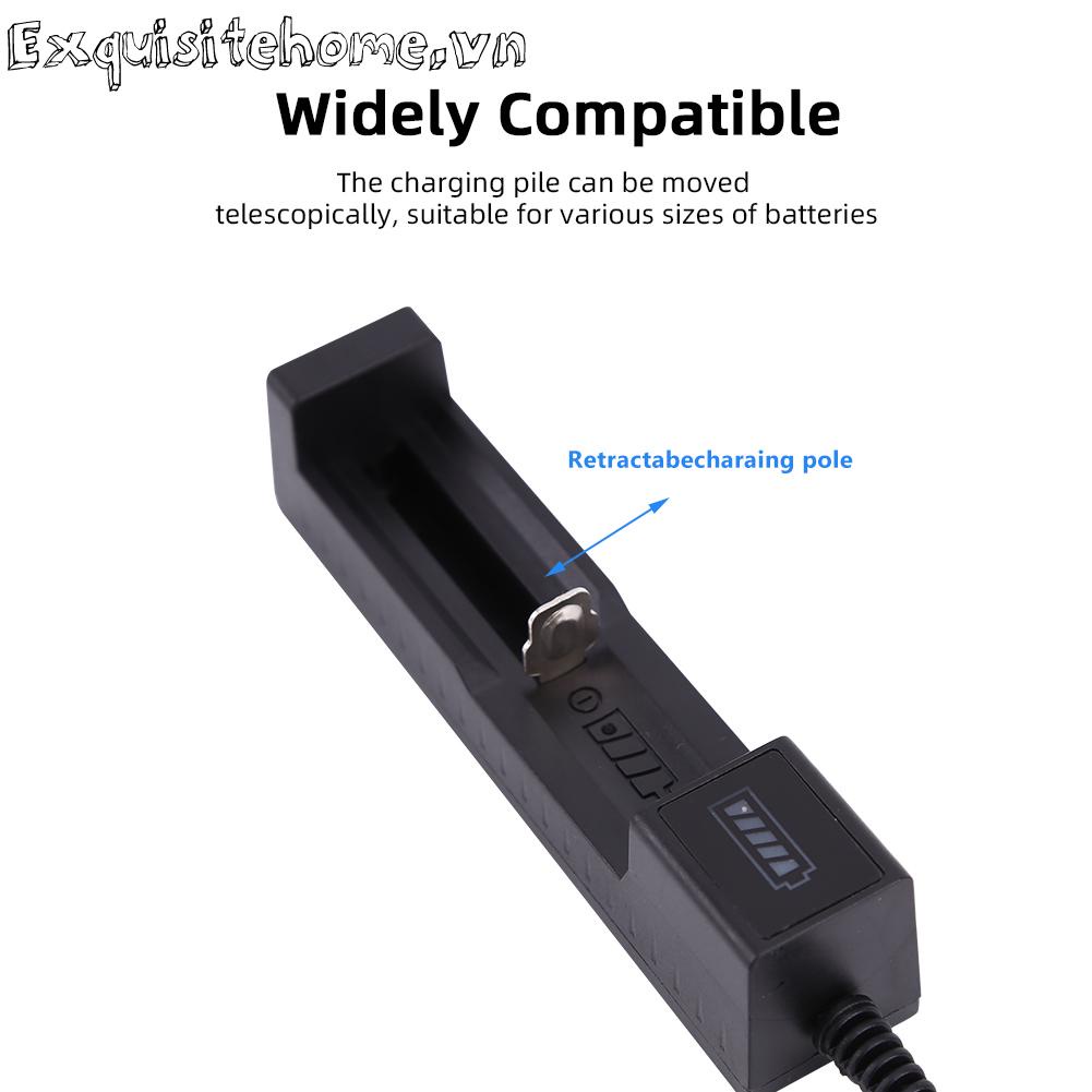 Bộ Sạc Pin USB 1 Rãnh Cho 18650 22650 16340