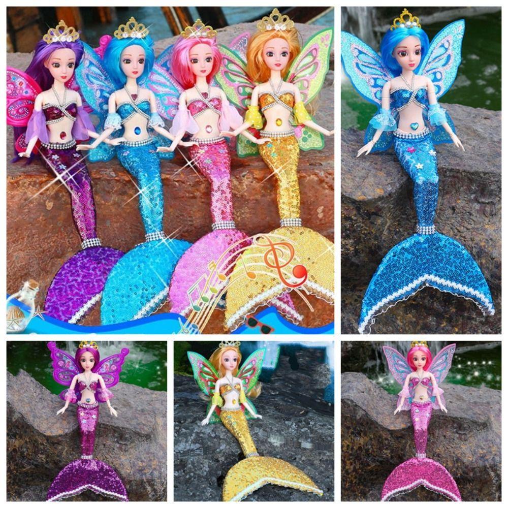 Daron1 Búp Bê Mặc Váy Đuôi Cá Đính Kim Sa Thân Thiện Với Môi Trường diy Với Môi Trường Có Cánh Nhiều Màu Lựa Chọn Cho Bé Gái