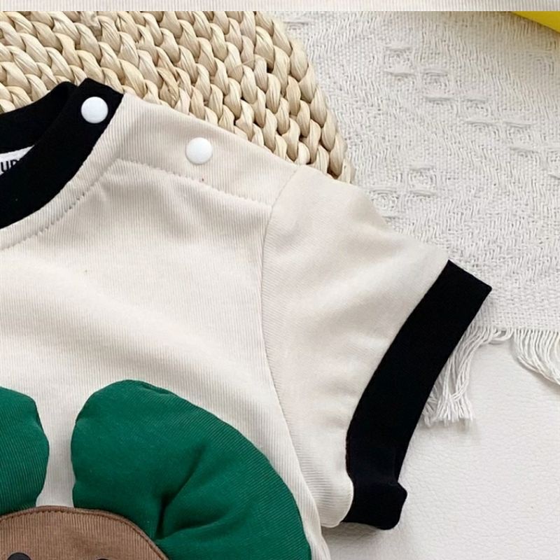 Bộ Áo Liền Quần Tay Lỡ In Hoạt Hình Dành Cho Bé Sơ Sinh