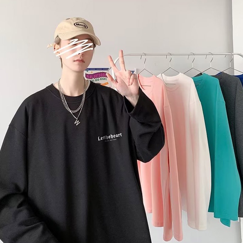 Áo sweater Tay Dài Dáng Rộng Cổ Tròn Đơn Giản Hợp Thời Trang Cho Nam