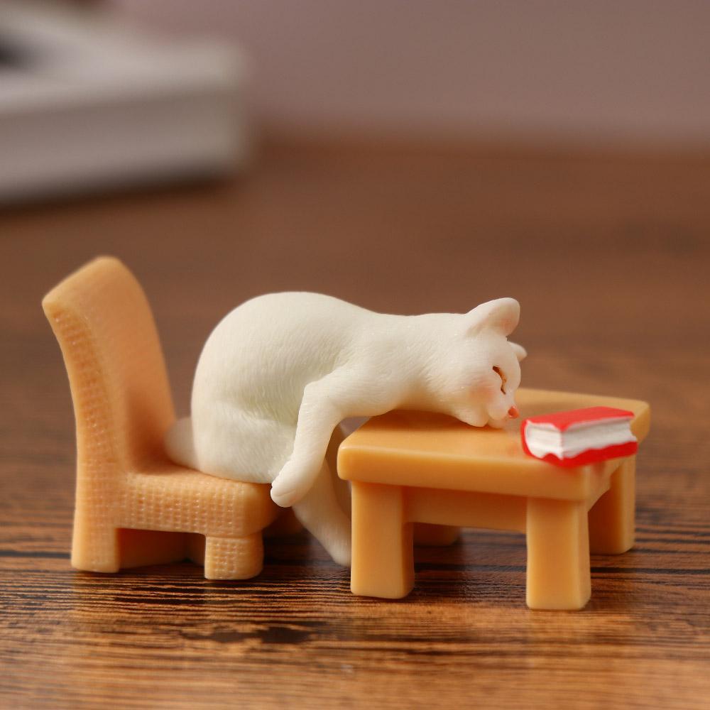 Mmluck Tượng Mèo Bằng Nhựa resin Thủ Công Trang Trí Nhà Búp Bê