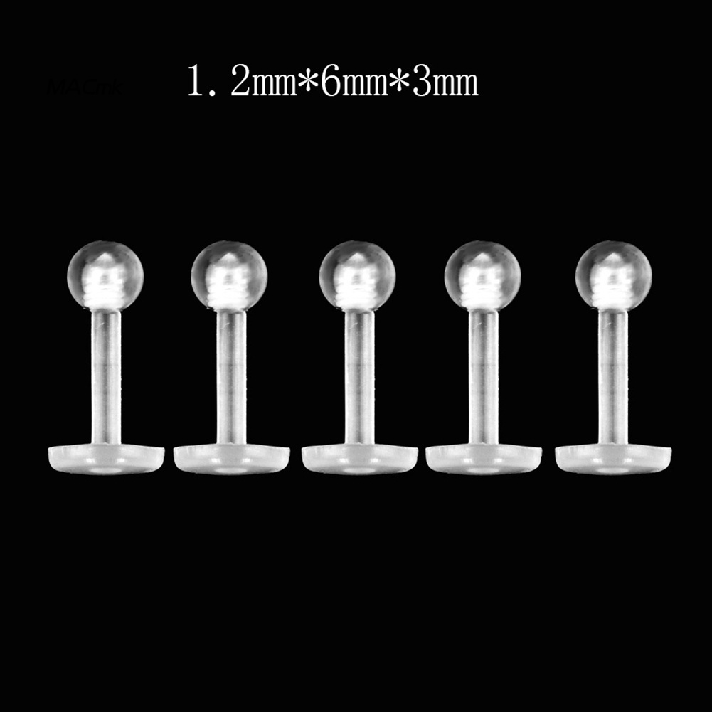 Set 5 Khuyên Mũi / Môi / Tai / Cơ Thể Trong Suốt Cá Tính