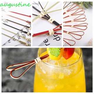 Set 100 que cắm trái cây trang trí ly nước cocktail hình trái tim nhiều màu sắc