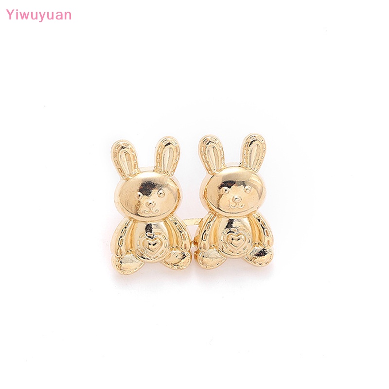 1 Cặp Kẹp Thắt Lưng Có Thể Tháo Rời Hình Thỏ Bằng Kim Loại Cho Quần Jean / Váy Jean DIY Mới