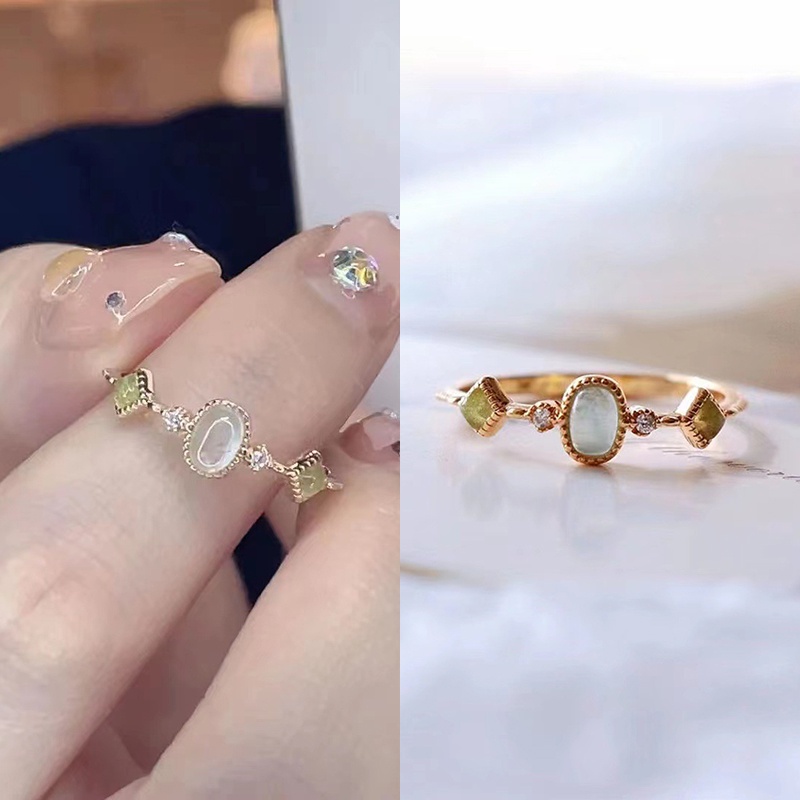 Nhẫn Hợp Kim Đính Pha Lê Kiểu Dáng Hình Học Cho Nữ