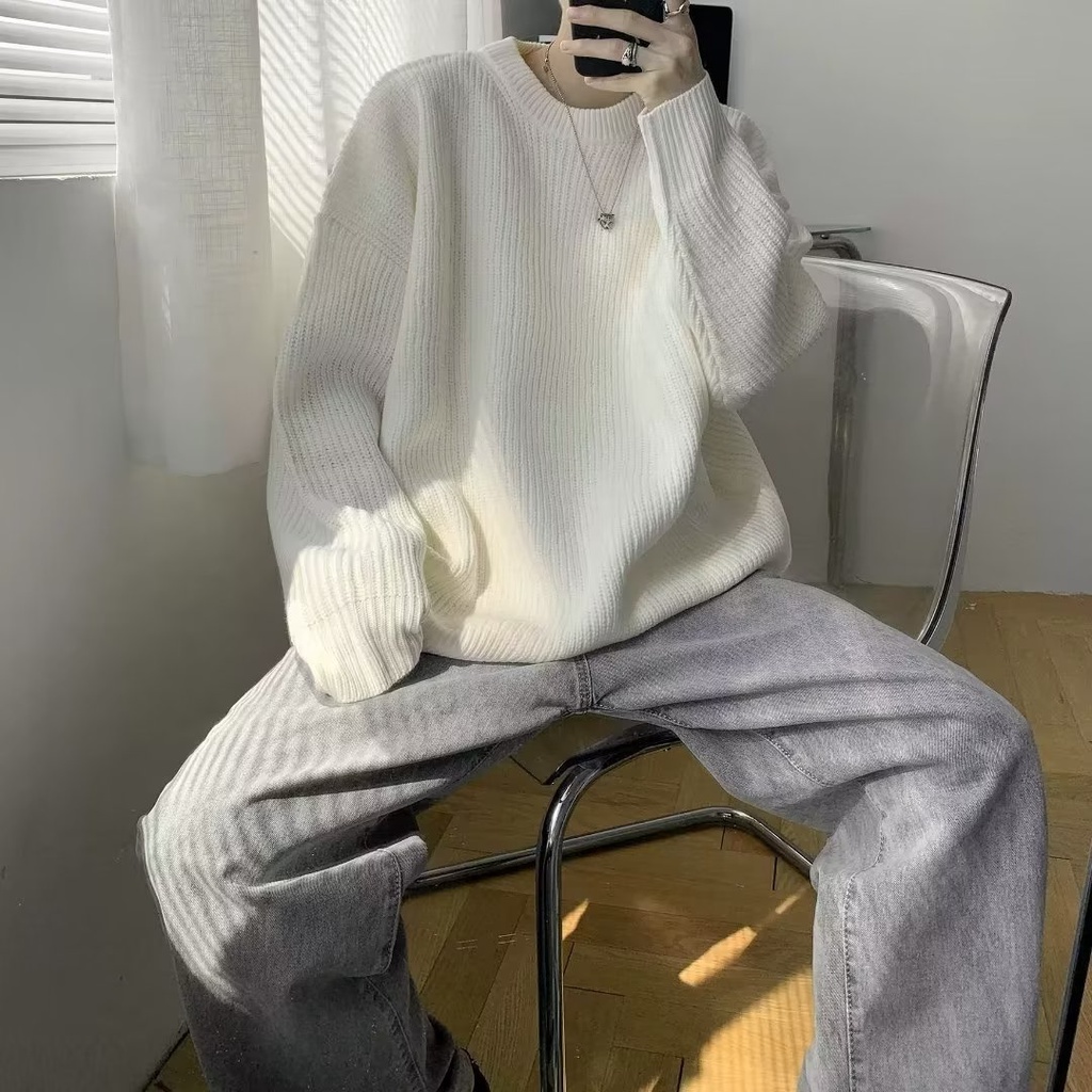 Áo Sweater Tay Dài Chất Liệu Dày Dặn Thời Trang Thu Đông Cao Cấp Cho Nam