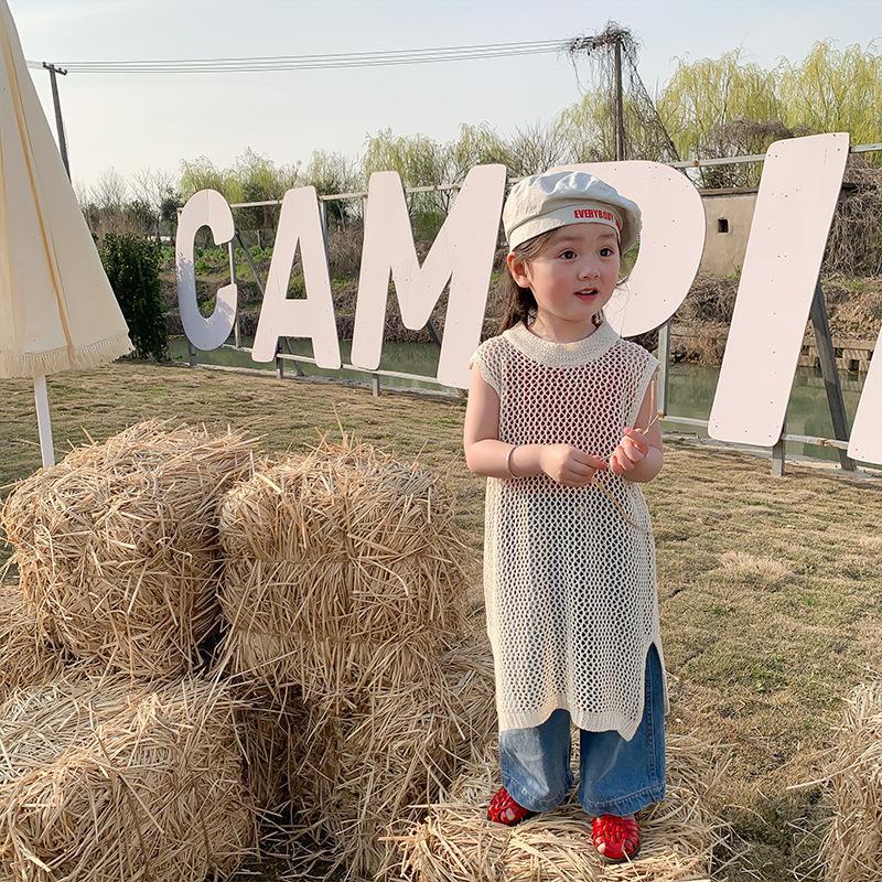 Đầm Dệt Kim Phối Lưới Thời Trang Mùa Hè Hàn Quốc 2023 Mới Cho Bé Gái