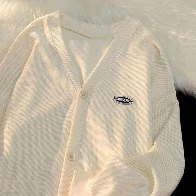 Áo khoác cardigan HANLU vải waffle dễ phối đồ thời trang mới cho nữ