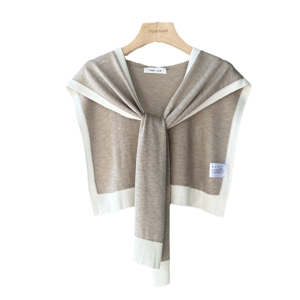 Hàng Có Sẵn Giao Hàng Ngay Lập Phương Khăn Choàng Dệt Kim Mỏng Màu Trơn Phong Cách Phương Tây Dễ Phối Đồ Xiaoxiang