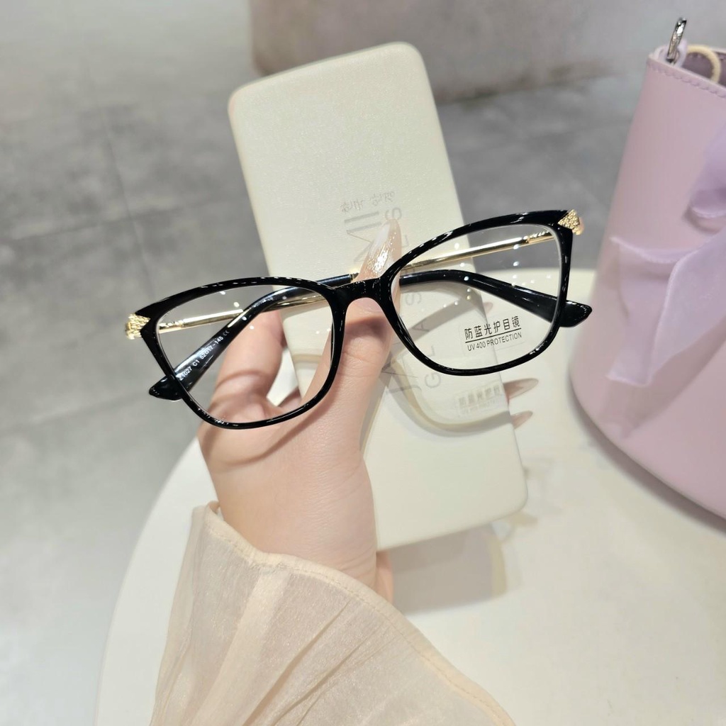 Kính mắt mèo vuông thời trang nữ đính kim cươnġ cao cấp Mã 1027