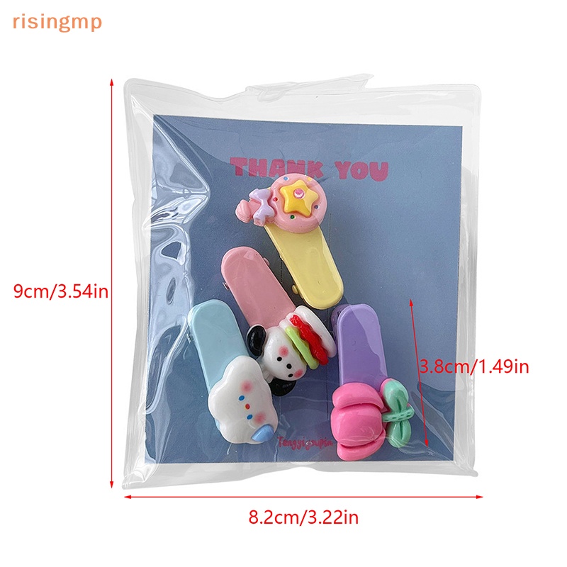 Set 4 Kẹp Tóc Hình Nơ / Gấu / Thỏ / Trái Tim Dễ Thương Thời Trang Cho Nữ