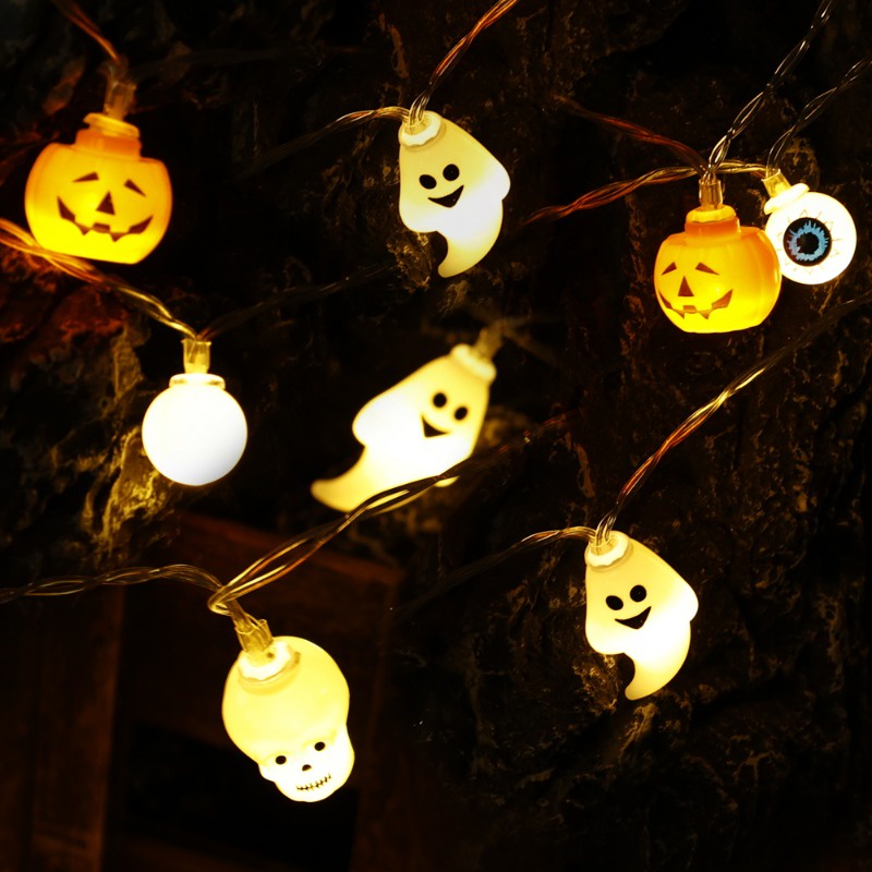 Dây Đèn Led 10 Bóng 1.5m Hình Đầu Lâu Trang Trí Halloween