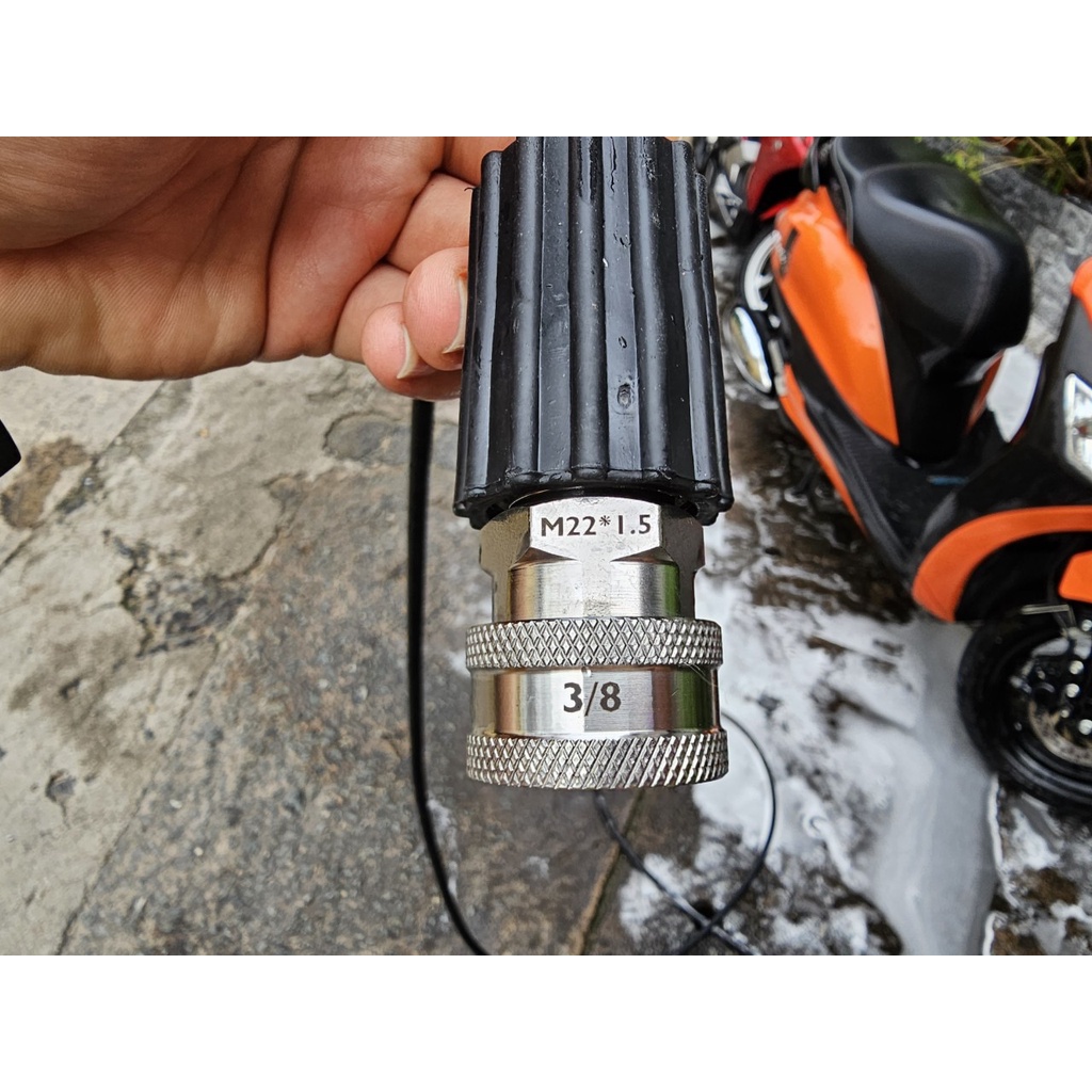 Khớp Cái Nối Nhanh 3/8 Lổ Trong 14 Ren Ngoài 22mm Inox Lutian Chính Hãng Cho Dây Nối Máy Rửa Xe Cao Áp