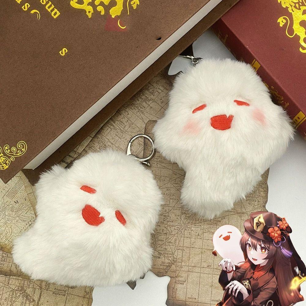 Mocho1 genshin impact hutao ghost mặt dây chuyền, phụ kiện cosplay túi bùa, chìa khóa ô tô dễ thương chìa khóa búp bê sang trọng quà tặng hoạt hình