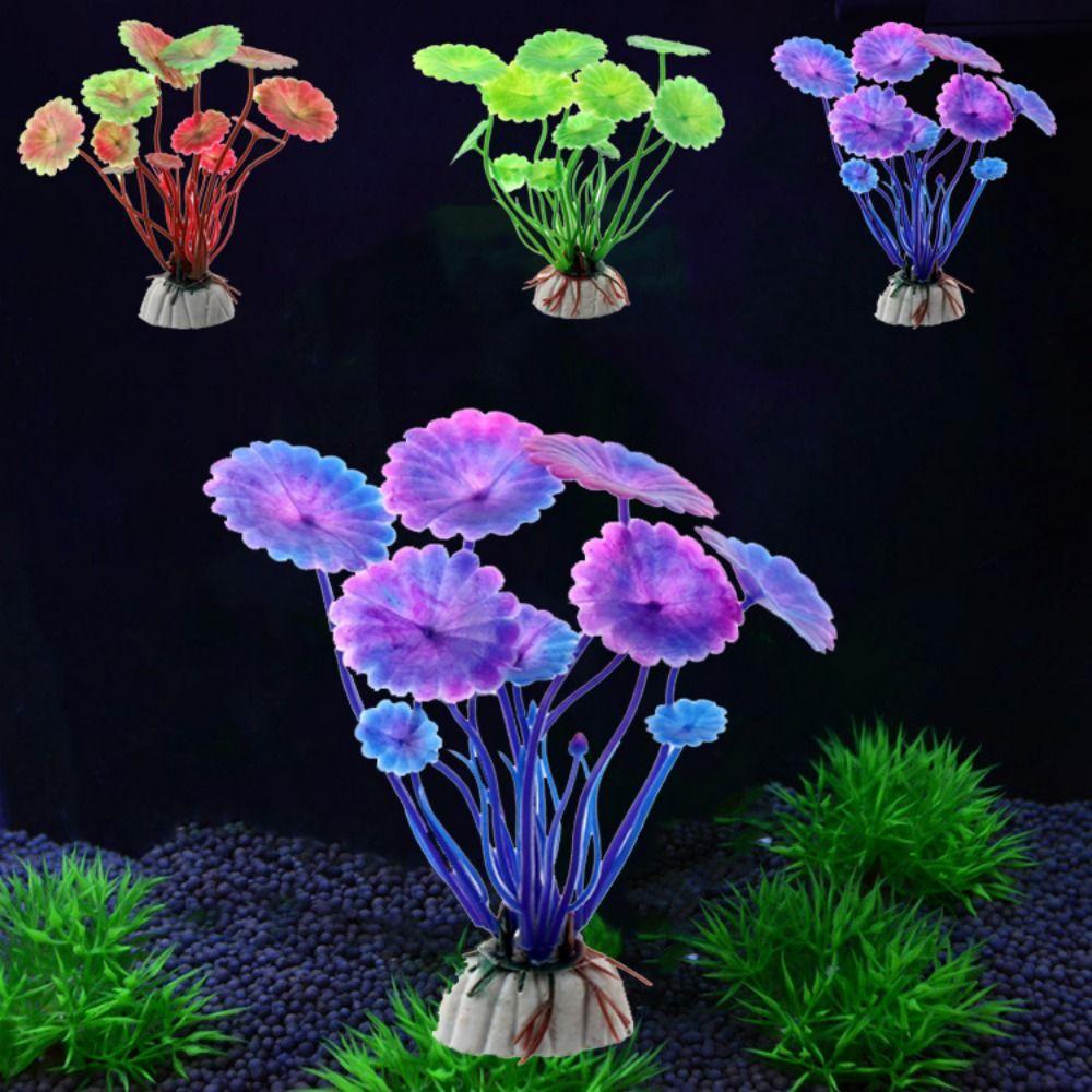 Shanrong Cây Thủy Sinh Nhân Tạo Bằng Nhựa 10cm Màu Đỏ / Xanh Lá / Tím