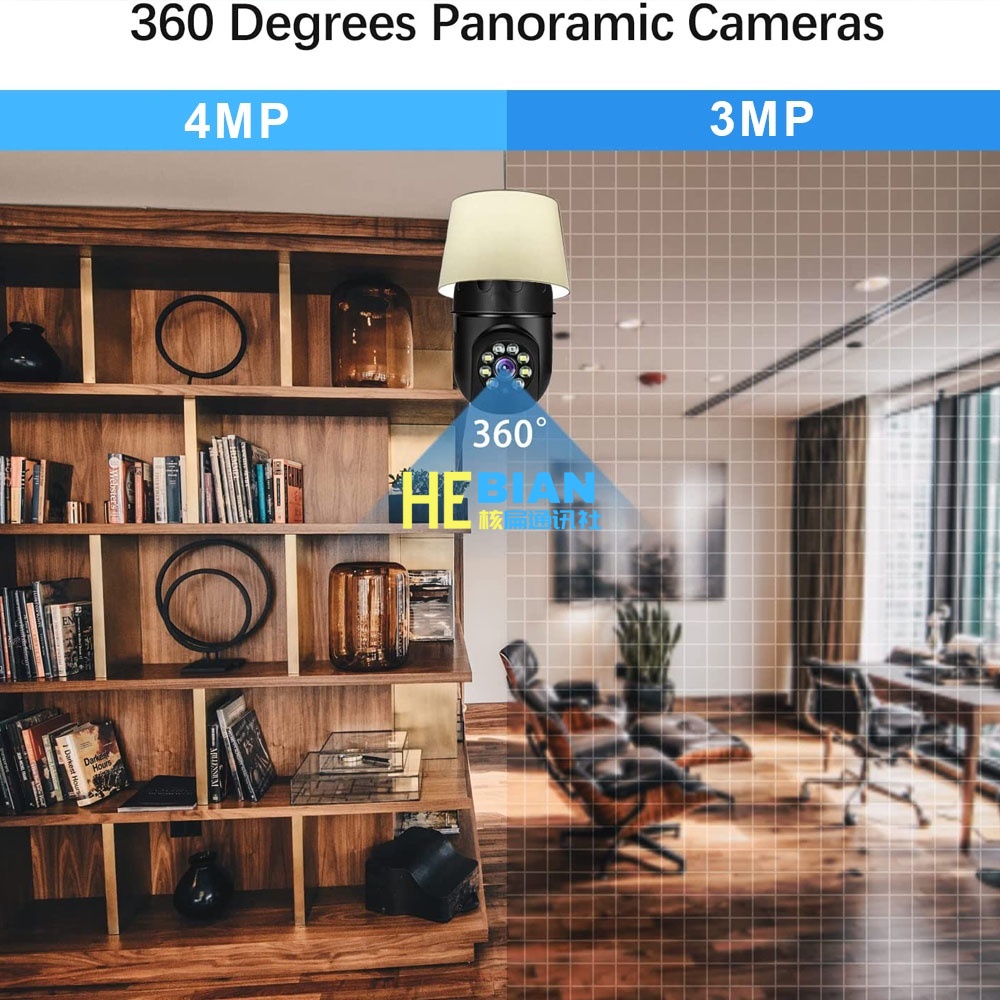 Hebian e27 wifi bulb camera quan sát ban đêm camera ip 4mp nhà thông minh an ninh màn hình trẻ em camera không dây camera kỹ thuật số 4mp