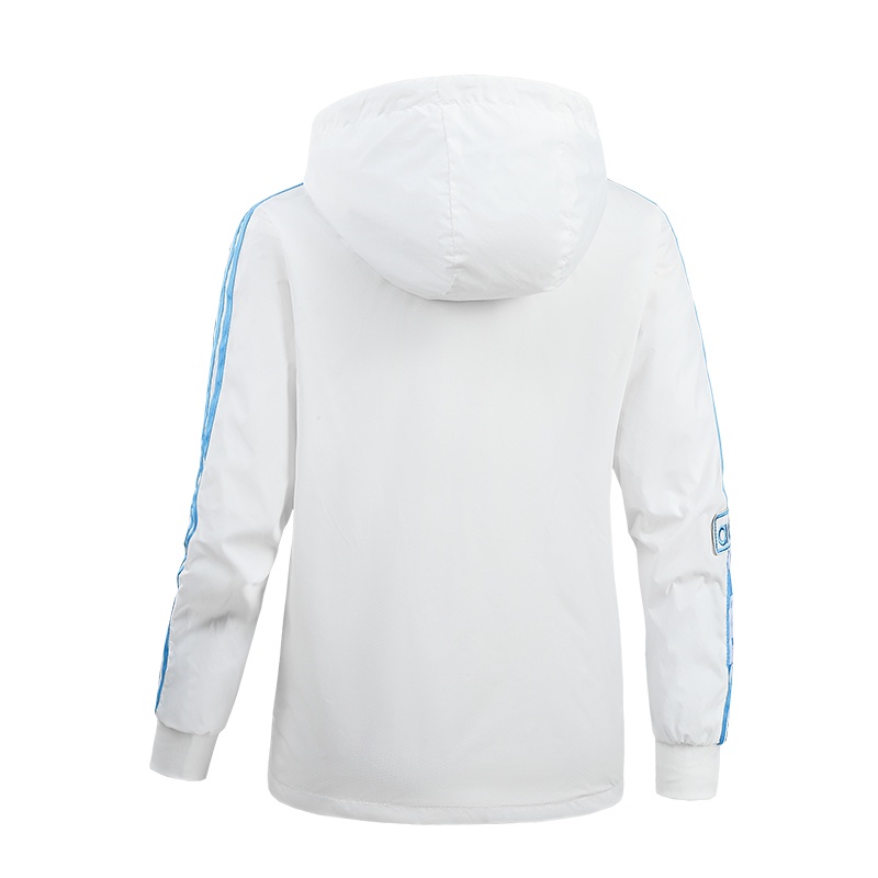 Thêu logo adidas áo gió có mũ trùm đầu ban đầu áo gió nữ áo gió thể thao áo gió ngoài trời