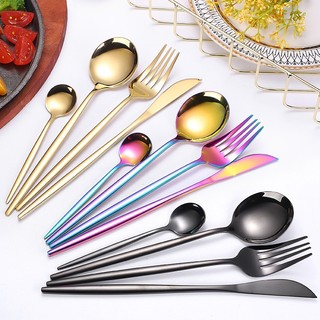 Bộ muỗng và nĩa thức ăn phương tây bằng thép không gỉ bộ đồ ăn cắt