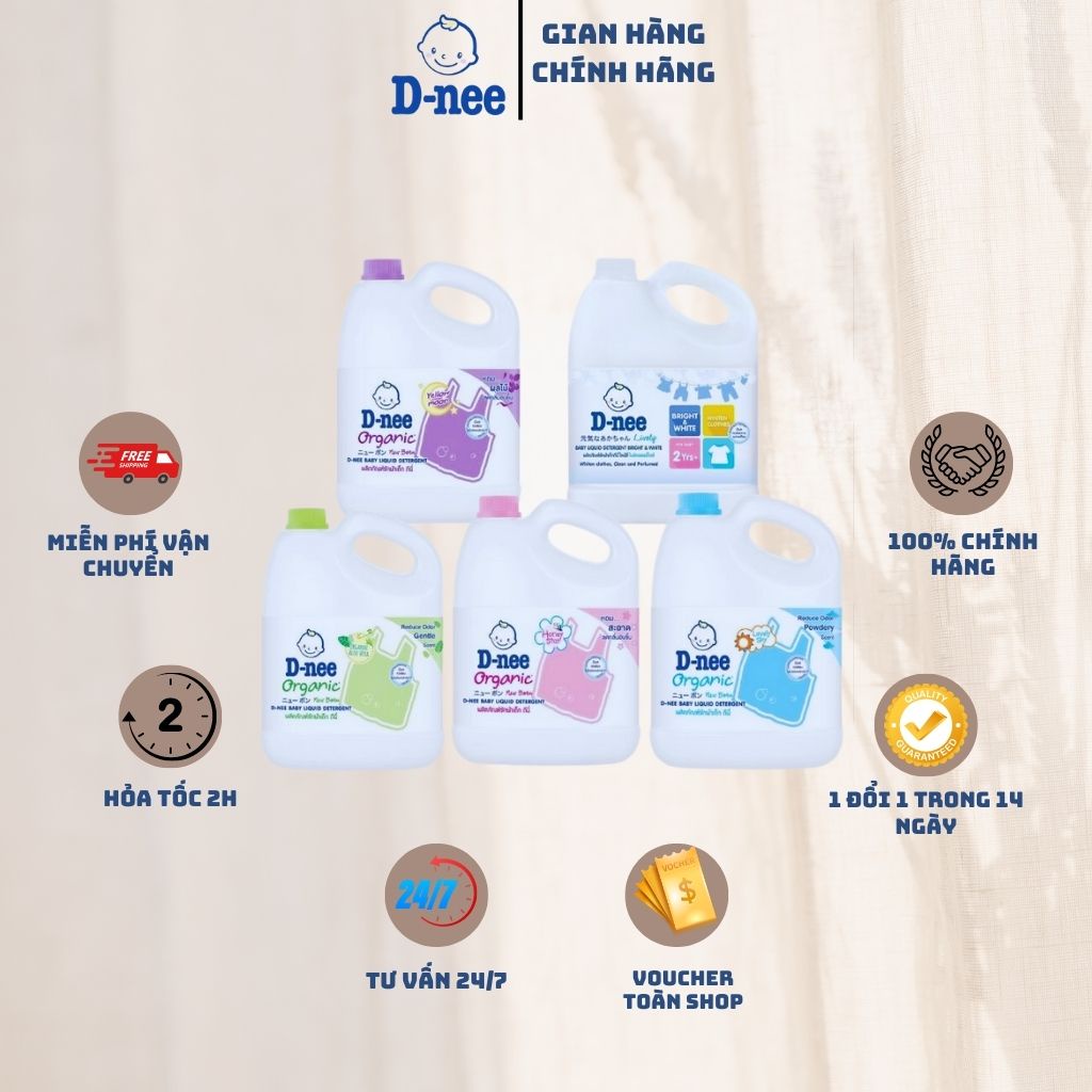 (TRỢ GIÁ) Nước giặt Dnee 3000ml-Nước Giặt Xả Cho Trẻ Em an toàn (Chính hãng Công ty Đại Thịnh)
