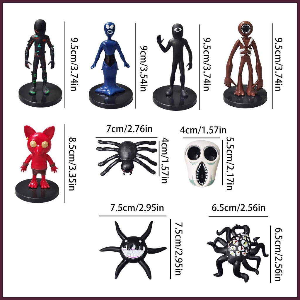 Doors roblox figurine 9 cái / bộ thoát khỏi cửa búp bê động vật nhồi bông roblox trò chơi cửa mô hình búp bê quà tặng bánh gelaidvn