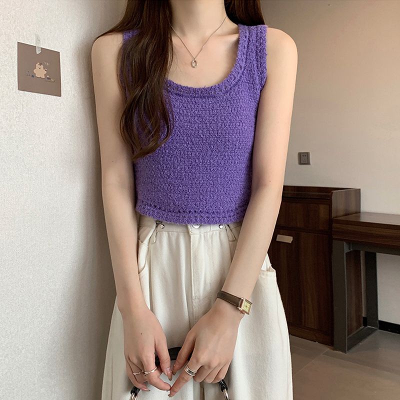 Áo Hai Dây Dệt Kim Dáng Ôm Phong Cách Hàn Quốc Thời Trang Mùa Hè Hàng Mới Dành Cho Bạn Nữ