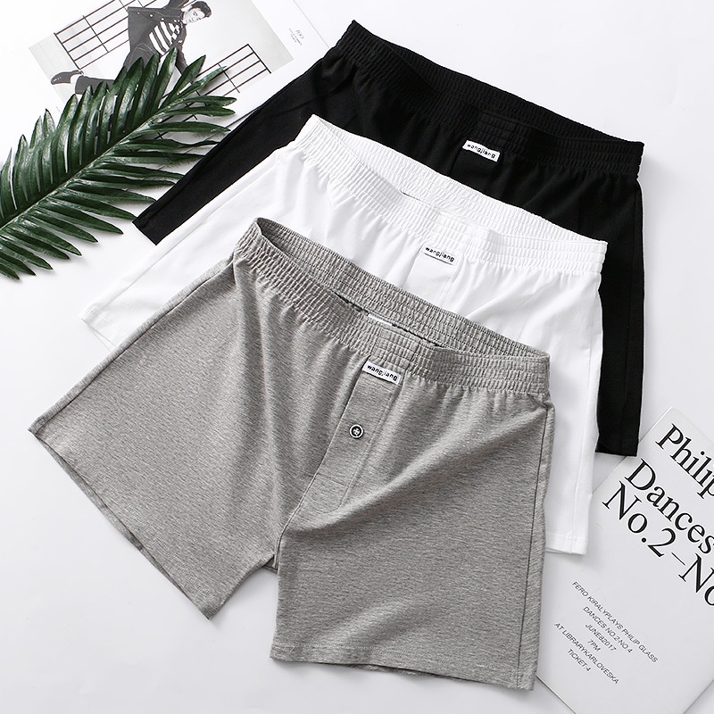Quần Lót Boxer Cotton Màu Trơn Thoáng Khí Thoải Mái Phong Cách Mới Cho Nam 1051-JJK