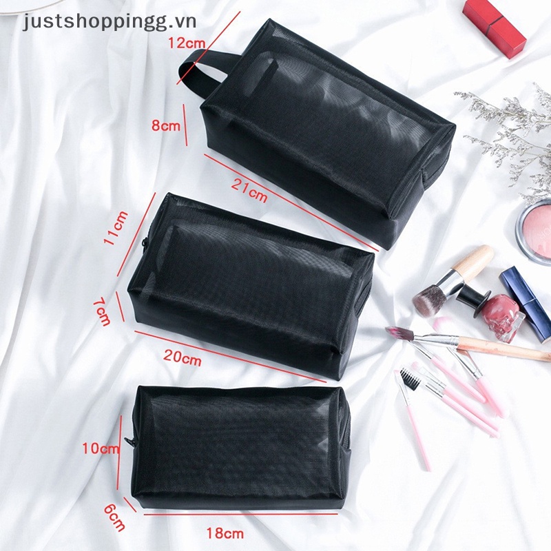 Lưới trong suốt mỹ phẩm trang điểm hộp đựng phụ nữ trang điểm tổ chức túi lưu trữ túi.