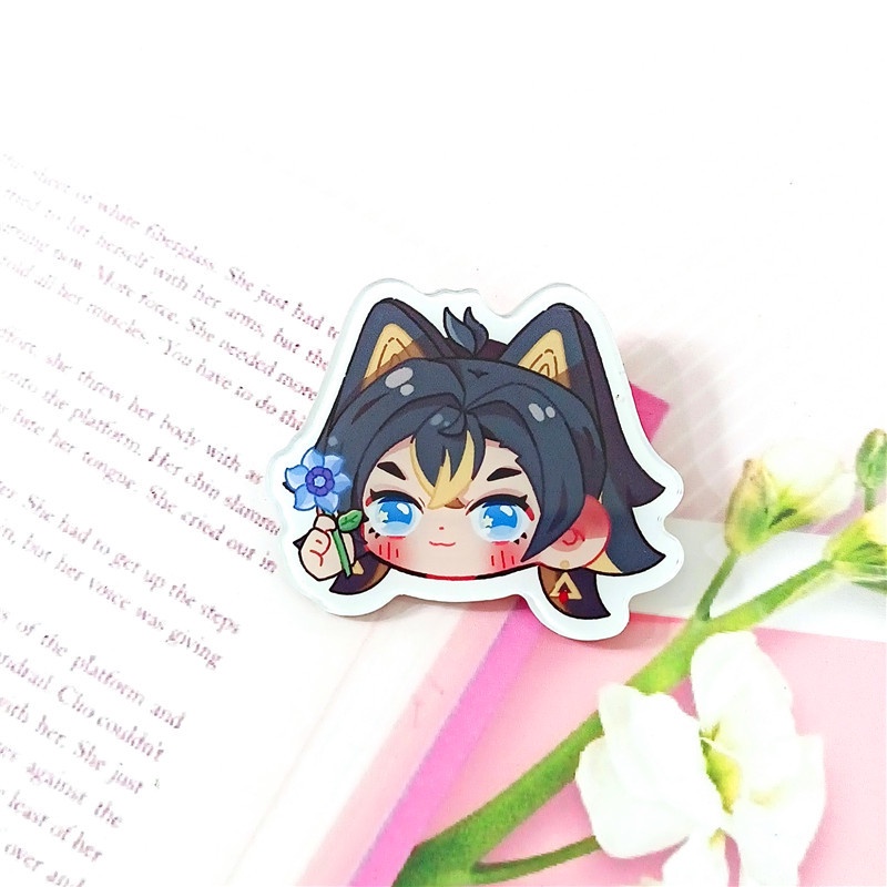 Trâm Cài Túi Học Sinh Bằng acrylic Phiên Bản q genshin Iqpact Hoạt Hình anime