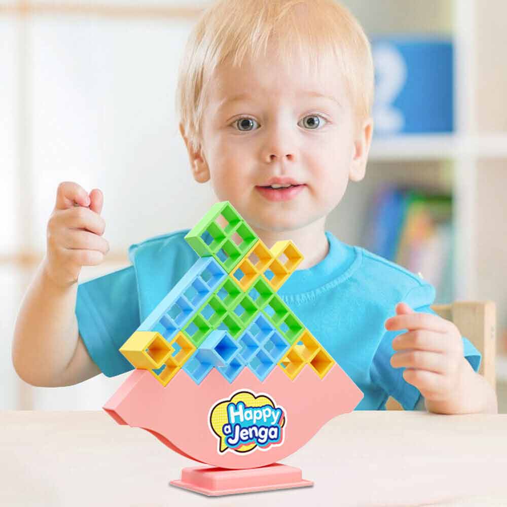 16Pcs Tetra Tower Game Stacking Blocks Balance Puzzle Assembly Bricks Kids Toys~