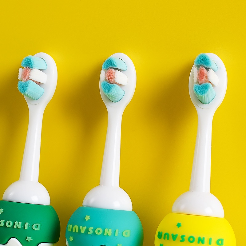 Bàn chải đánh răng trẻ em, bàn chải đánh răng mềm mịn cho bé, tay cầm ngắn hoạt hình bảo vệ răng, bao bì độc lập