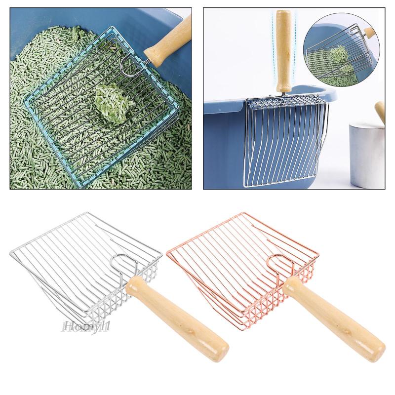Cat litter spoon với hook pet sifting tay cầm bằng gỗ xẻng litter đồ dùng cho vật nuôi để sàng lọc nhanh cho chó hamster