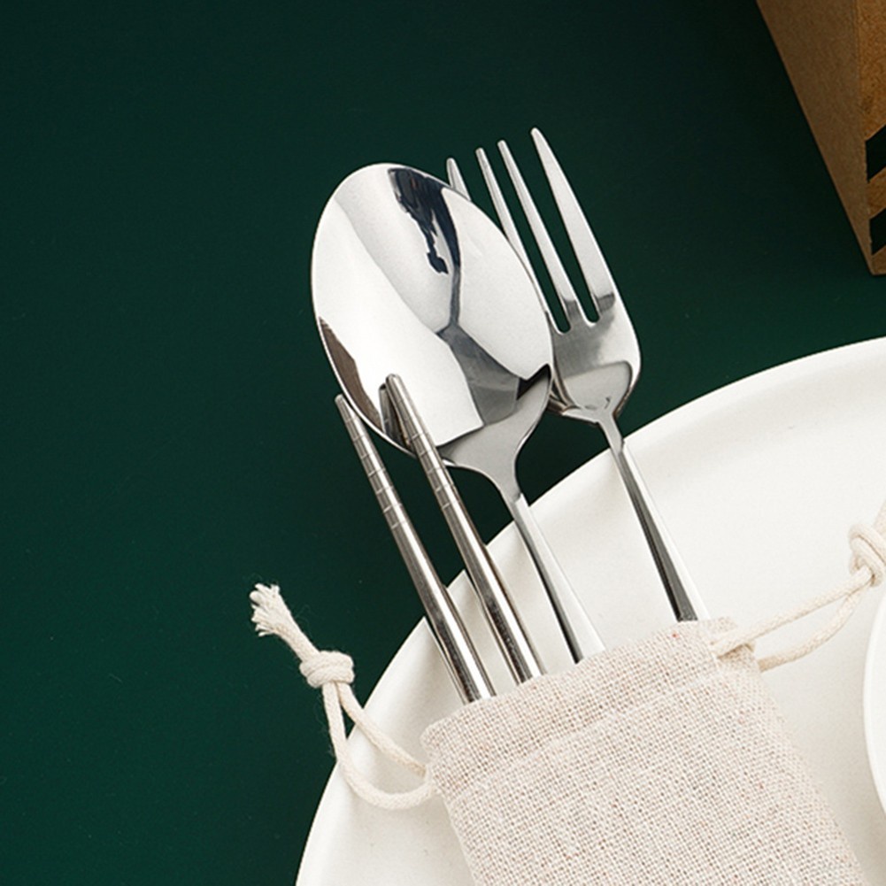 Starbucks Bộ Muỗng Đũa Nĩa Bằng Inox Phong Cách Nhật Bản