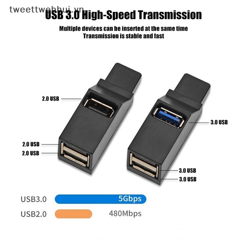 Twe wireless 3 in 1 usb 3.0 hub adapter extender mini splitter box 3 ports for laptop macbook mobile phone high speed u disk reader vn