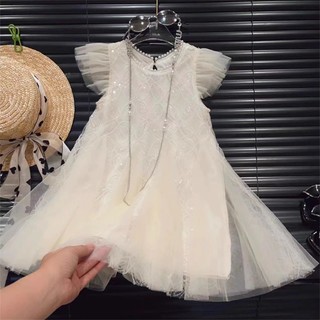  Hàng Có Sẵn Đầm Công Chúa Gạc Màu Trắng Phong Cách Hàn Quốc Thời Trang Mùa Hè Cho Bé Gái