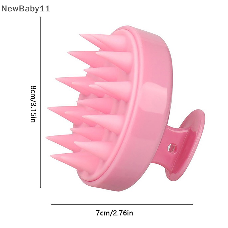 Newbaby lược massage silicon bằng nhựa làm sạch da đầu triệt để massage da đầu tạo bọt dễ dàng bàn chải massage đầu bàn chải gội đầu bàn chải tắm.