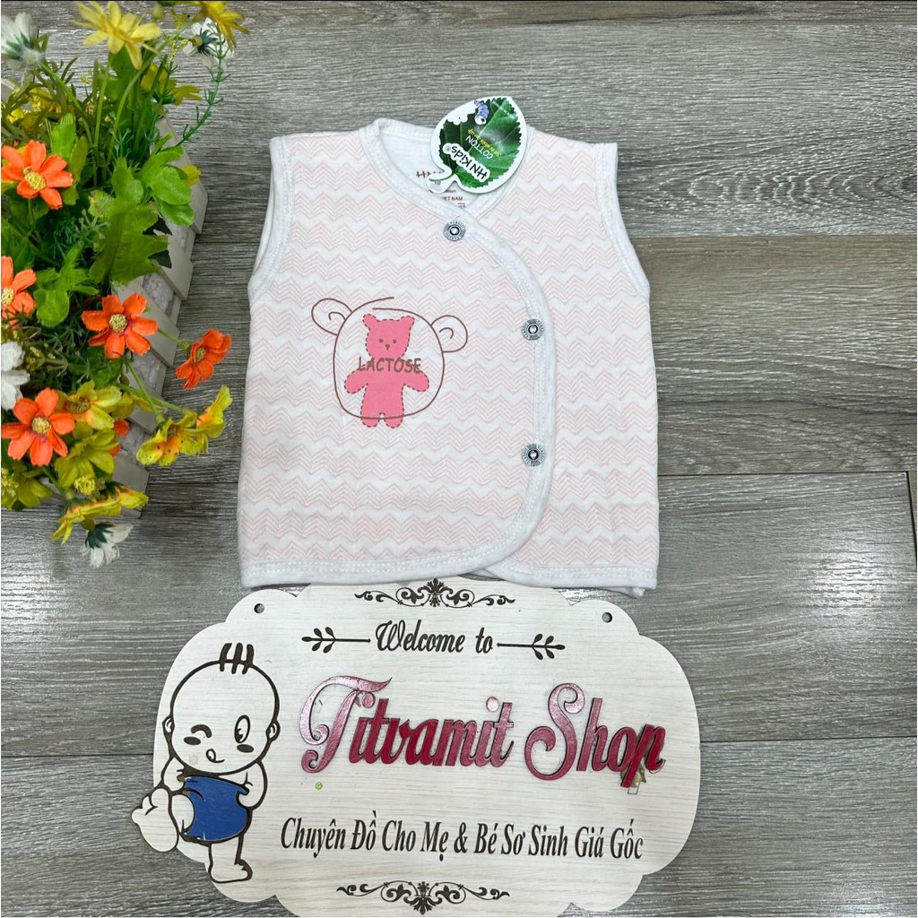 Áo gile hnkids vải trần bông cho bé mặc thu đông