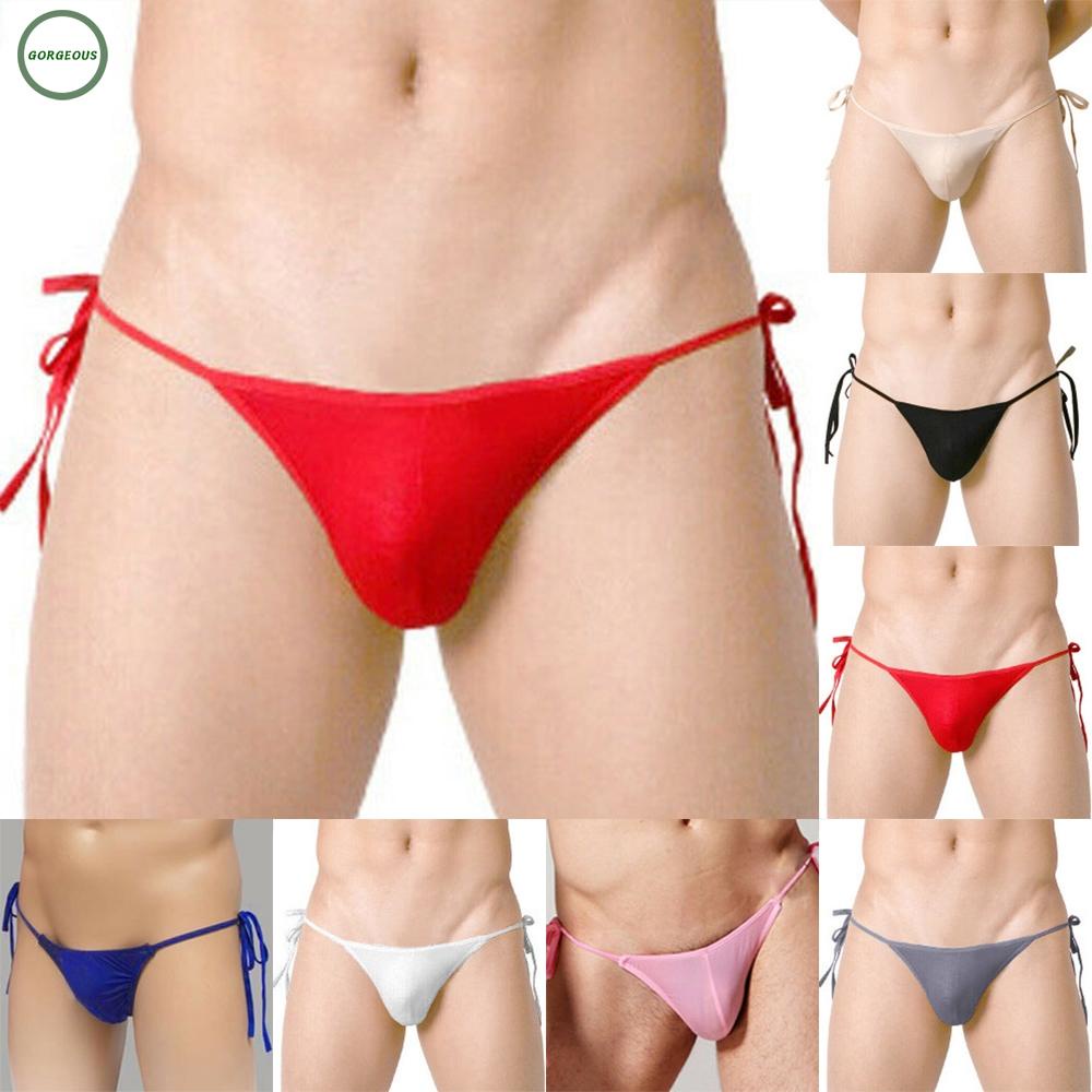 Mới đến ~ quần sịp jock strap ren up knickers quần lót ice silk sexy mens g-string