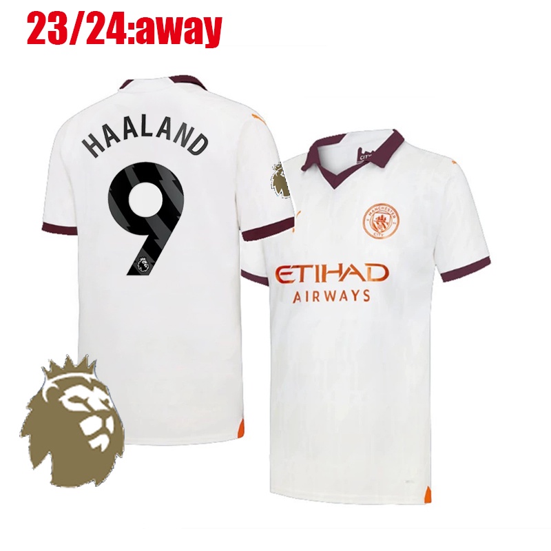 Chất lượng hàng đầu 23-24 mc man c city soccer football jersey mc men away t-shirt người hâm mộ rời phiên bản haaland debruyne bernardo ruben foden football kit (có bản vá)