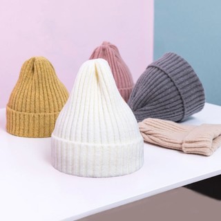 Mùa Thu Đông Ấm Áp Cho Bé Beanie Mũ Màu Trơn Dày Mềm Mại Đàn Hồi Trẻ Sơ Sinh Bé Trai Bé Gái Mũ Đan Ngoài Trời Chống Gió Tập Đi Mũ Bảo Vệ Tai