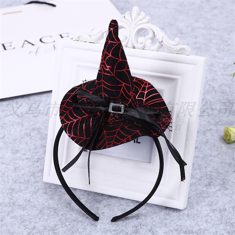 Unisex halloween bowknot phù thủy mũ cài tóc nhiều màu nhựa đàn hồi dây buộc tóc phụ nữ cô gái trang phục đảng cosplay prop headband