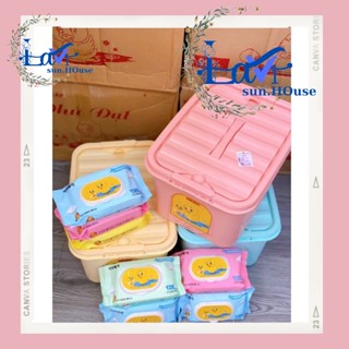   TẶNG THÙNG  Thùng 10 gói  120 tờ  khăn ướt vịt vàng Phú đạt kháng khuẩn an toàn cho bé 