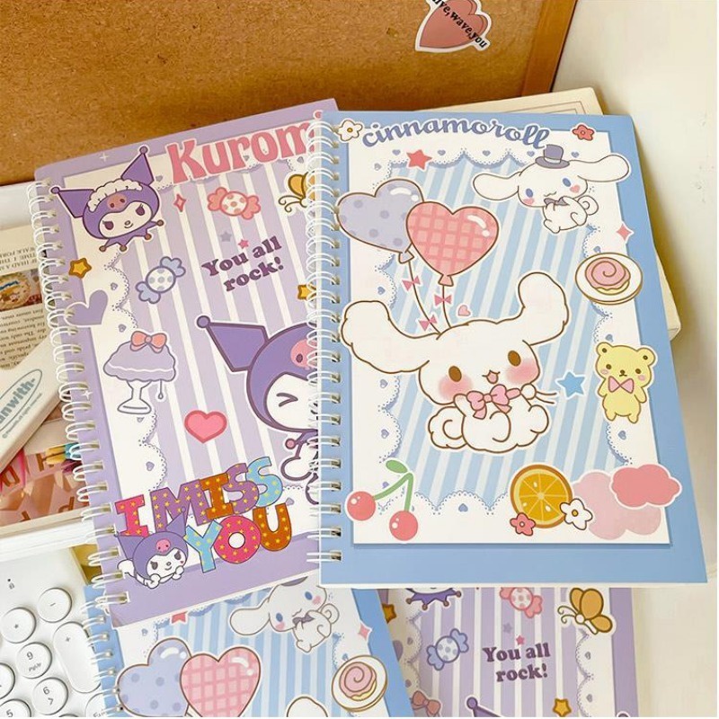 Sanrio hello kitty notebook kawaii my melody kuromi a5 coil book workbook cartoon student notebook đồ dùng học tập quà tặng kỳ nghỉ