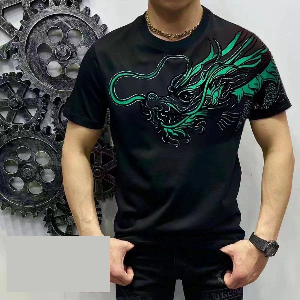 T-shirt nam màu đen đơn giản phong cách hàn quốc thời trang đẹp trai đa năng hàng đầu