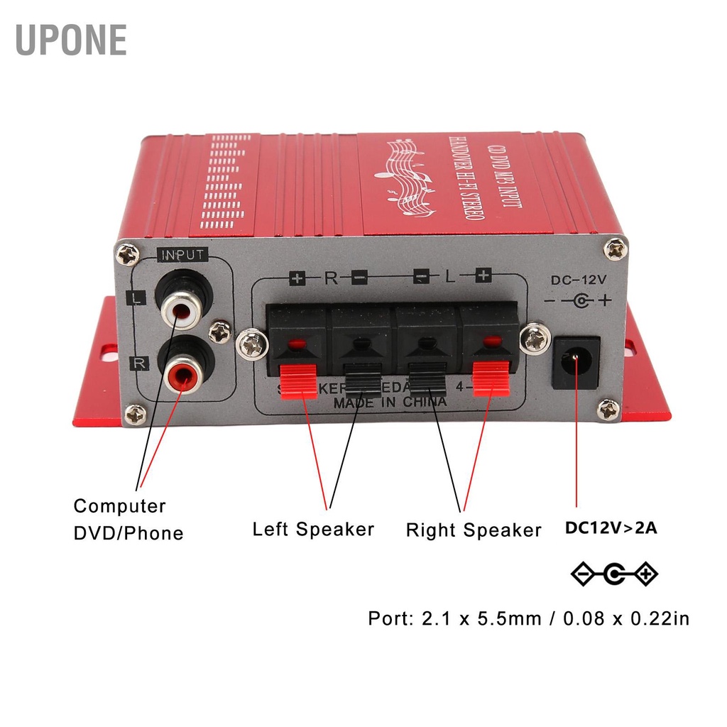 Xe Ô Tô Bộ Khuếch Đại Công Suất DC 12V HiFi 20Hz Đến 20KHz MP3 CD DVD DSP 4 Trường Âm Thanh âm Hơi Cho Nhạc Hệ Thống UPONE