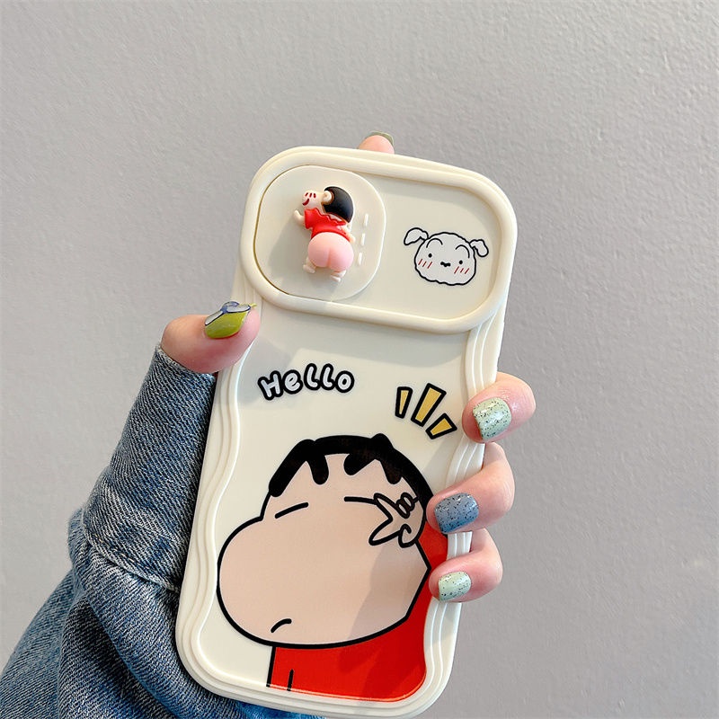 Thích hợp cho iphone 11 12 pro max x xr xs max se 8 plus iphone 13 pro max iphone 14 pro max hi shinnosuke phone case with little toy