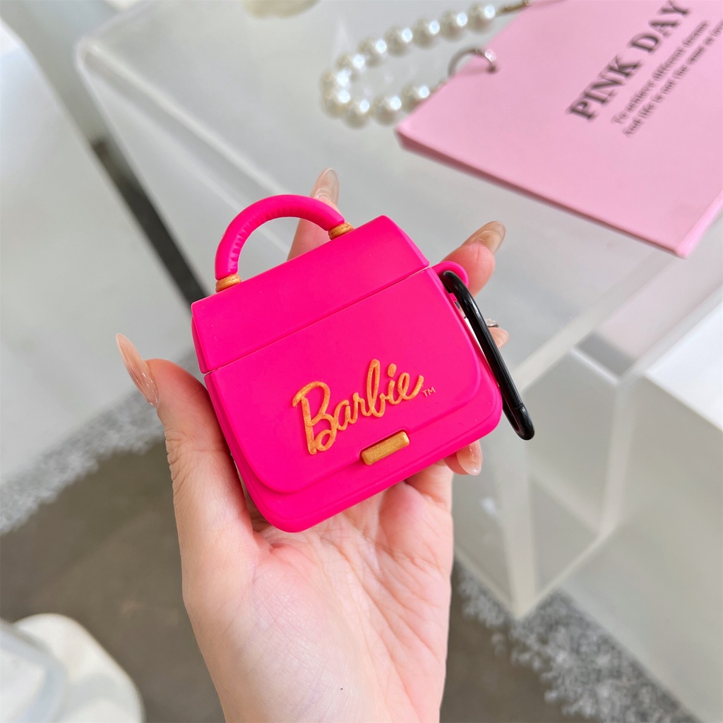Phim hoạt hình 3d barbie vỏ silicon mềm tương thích cho airpods pro 1/2/3 pro2 vỏ tai nghe không dây bluetooth sạc ngăn nắp vỏ bảo vệ