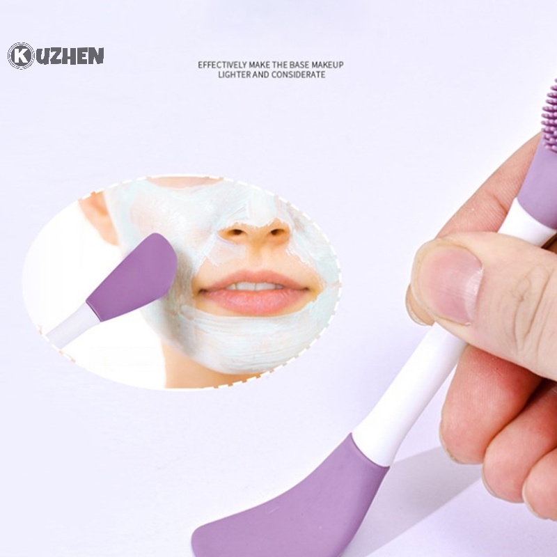 Kuzhen facial mask brush double ended silicone face mask dụng cụ làm mặt nạ đất sét hot