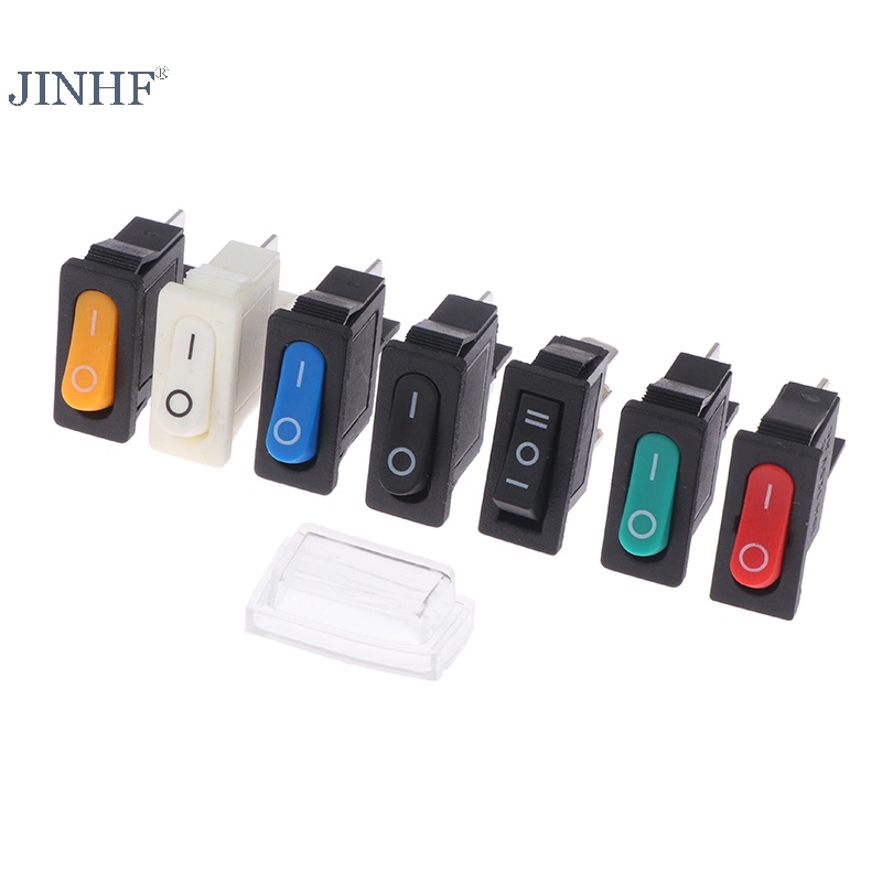 Jinhf 5pcs kcd1-110 9.5x21mm rocker công tắc bật / tắt 2 pin công tắc nguồn thiết bị nóng